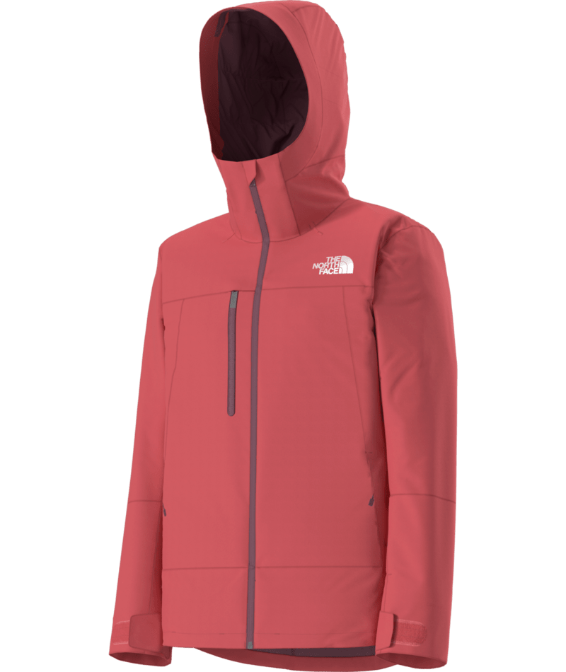 The North Face Coral Red Hooded Jacket with Zip Chest Pocket