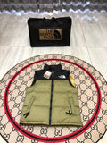 The North Face Olive Green and Black Color-Block Puffer Vest