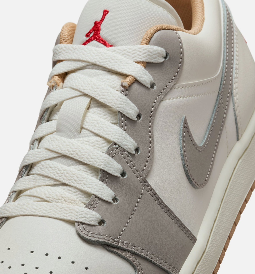 Air Jordan 1 Low Men's Sneakers | Sail/Fire Red/College Grey/Hemp