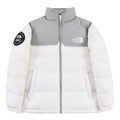 The North Face White and Gray Colorblock Puffer Jacket