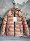 Moncler Glossy Blush Pink Hooded Puffer Jacket