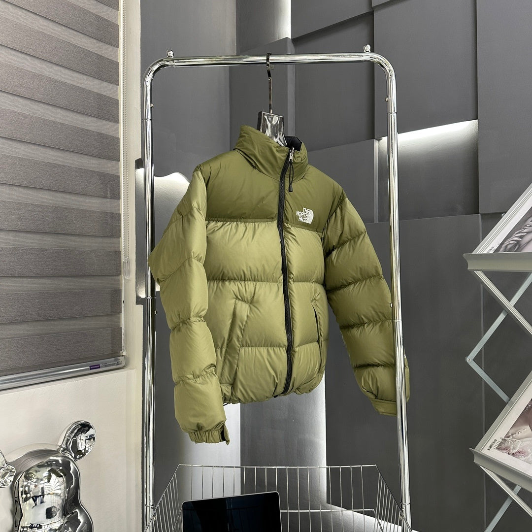 The North Face Olive Green Two-Tone Puffer Jacket