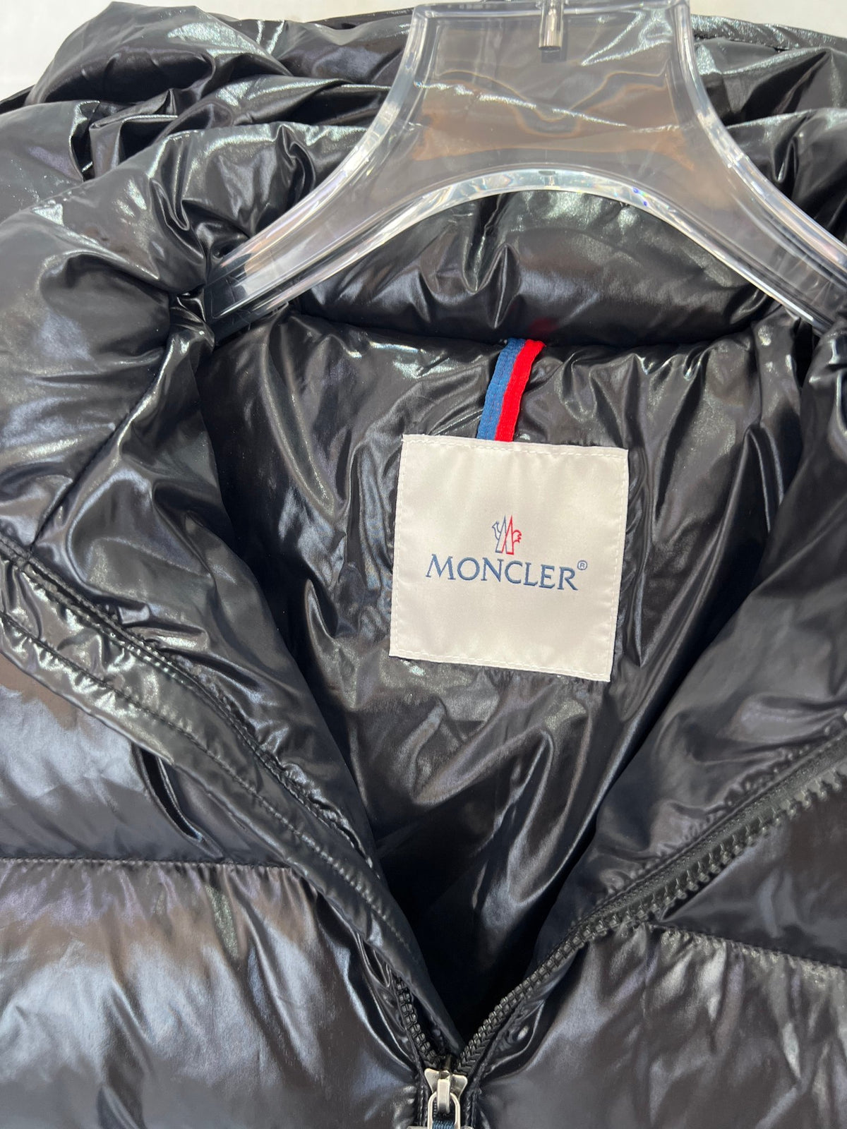 Moncler Glossy Black Hooded Puffer Jacket