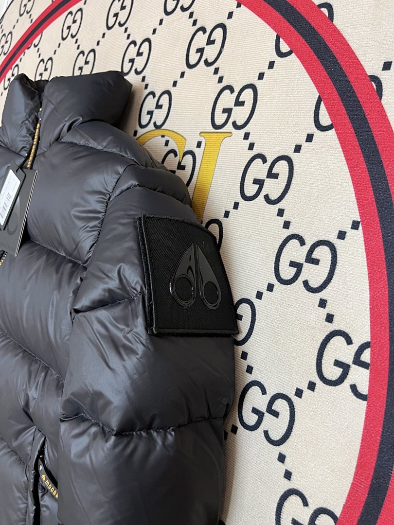 Moose Knuckles Black Stand-Collar Puffer Jacket