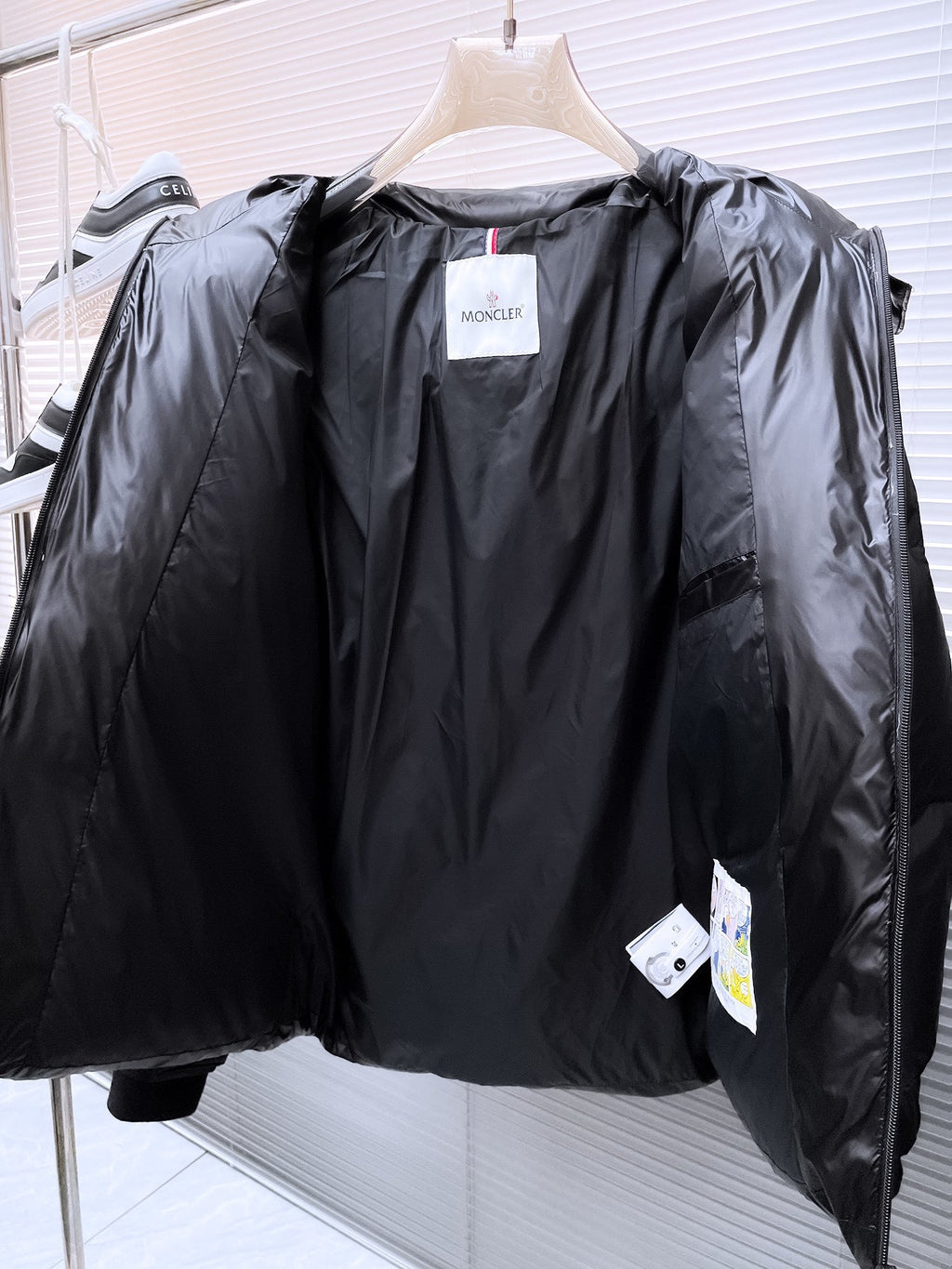 Moncler Black Hooded Logo Puffer Jacket