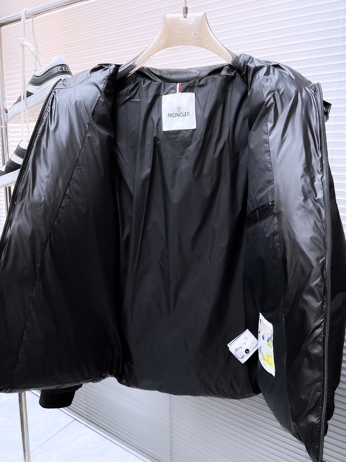 Moncler Black Hooded Logo Puffer Jacket