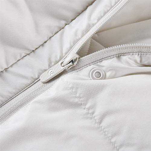 Lululemon Ivory Cropped Hooded Puffer Jacket