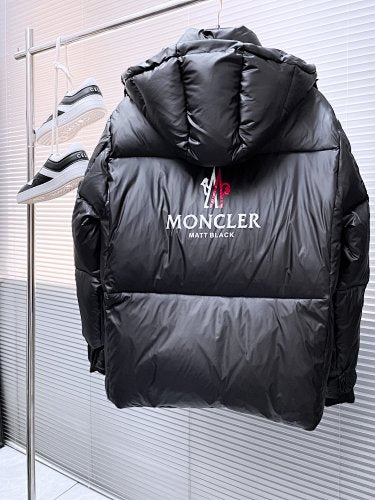Moncler Black Hooded Logo Puffer Jacket