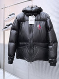 Moncler Black Hooded Logo Puffer Jacket