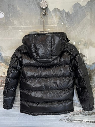 Moncler Glossy Black Hooded Puffer Jacket
