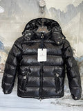 Moncler Glossy Black Hooded Puffer Jacket
