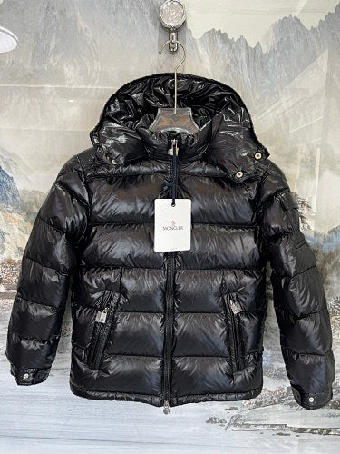 Moncler Glossy Black Hooded Puffer Jacket