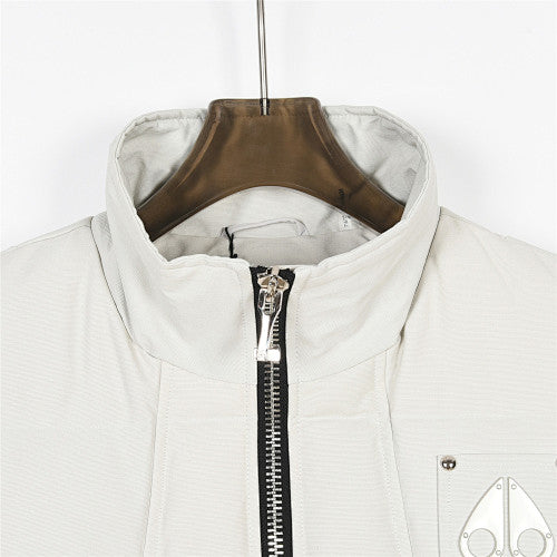 Moose Knuckles Matte White Studded Puffer Vest
