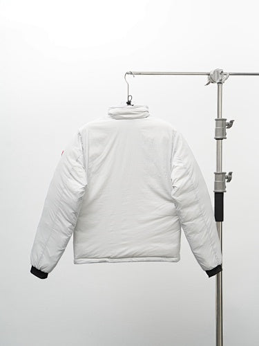 Canada Goose White Stand-Collar Puffer Jacket with Zip Chest Pocket