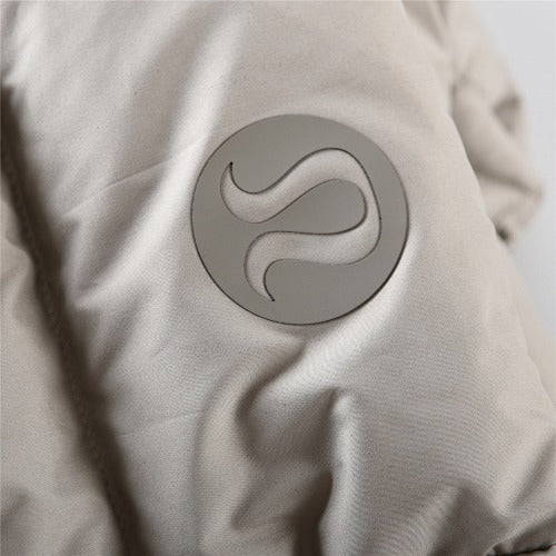 Lululemon Light Taupe Cropped Hooded Puffer Jacket