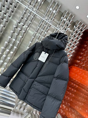 Moncler Charcoal Gray Hooded Puffer Jacket