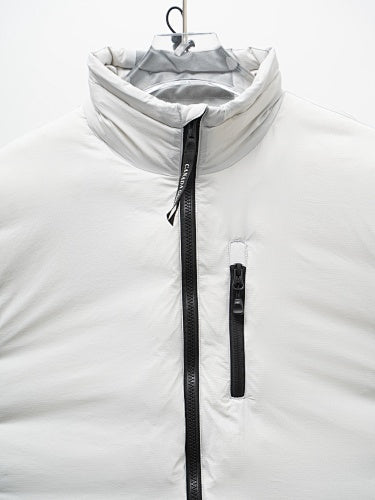Canada Goose White Stand-Collar Puffer Jacket with Zip Chest Pocket
