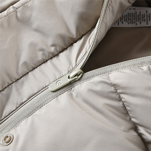 Lululemon Light Taupe Cropped Hooded Puffer Jacket