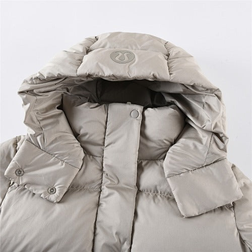 Lululemon Light Taupe Cropped Hooded Puffer Jacket