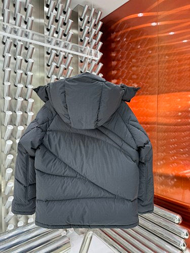 Moncler Charcoal Gray Hooded Puffer Jacket