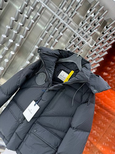 Moncler Charcoal Gray Hooded Puffer Jacket