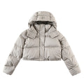 Lululemon Light Taupe Cropped Hooded Puffer Jacket
