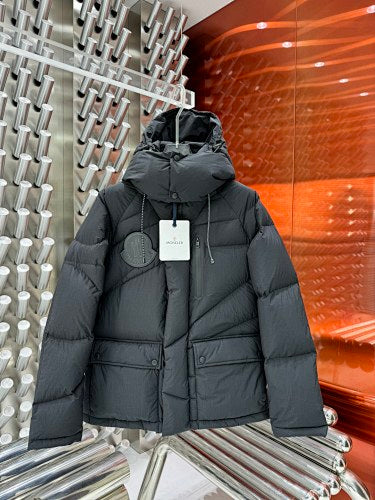 Moncler Charcoal Gray Hooded Puffer Jacket