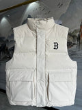 MLB Boston Red Sox White Quilted Puffer Vest