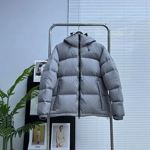 The North Face Gray Hooded Quilted Puffer Jacket