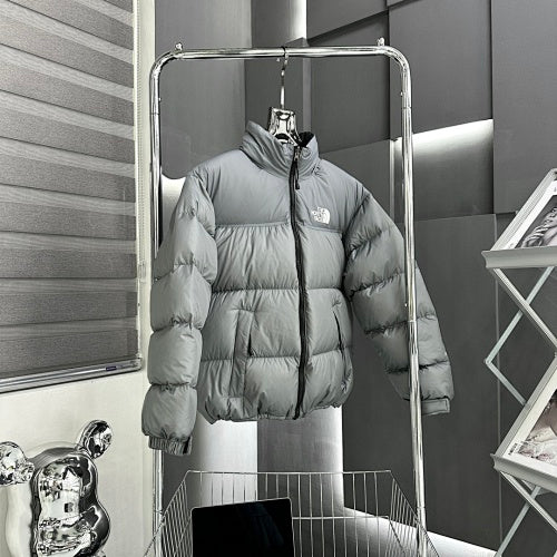 The North Face Gray Stand-Collar Puffer Jacket