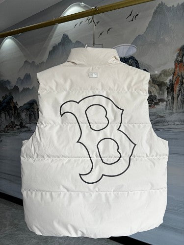 MLB Boston Red Sox White Quilted Puffer Vest