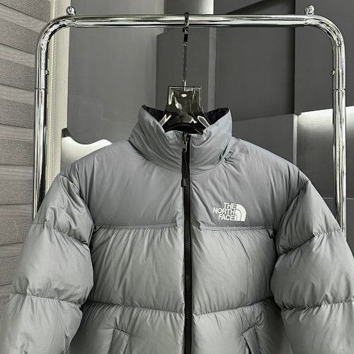 The North Face Gray Stand-Collar Puffer Jacket