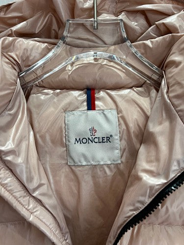 Moncler Glossy Blush Pink Hooded Puffer Jacket