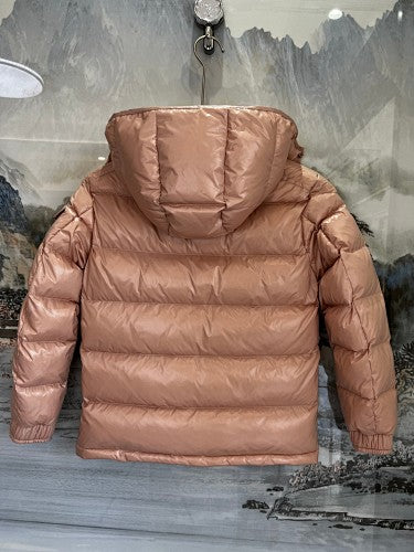 Moncler Glossy Blush Pink Hooded Puffer Jacket