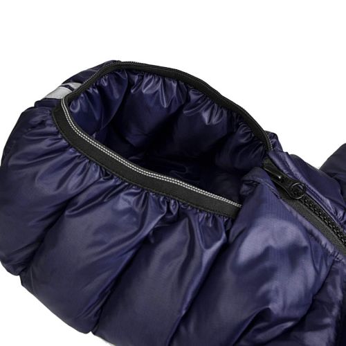 Canada Goose Navy Blue Hooded Quilted Puffer Jacket with Contrast Stripes