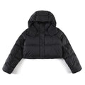 Lululemon Black Cropped Hooded Puffer Jacket