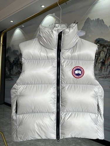 Canada Goose White Glossy Quilted Puffer Vest