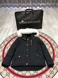 Moose Knuckles Black Hooded Puffer Jacket