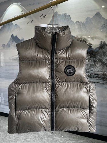 Canada Goose Glossy Taupe Quilted Puffer Vest