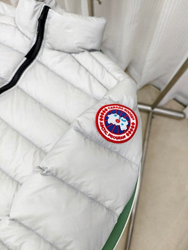 Canada Goose White Stand-Collar Quilted Puffer Jacket