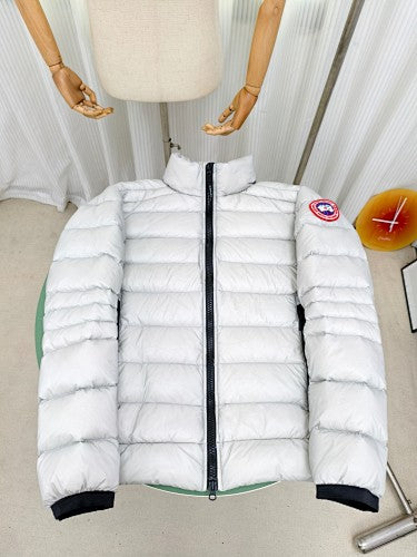 Canada Goose White Stand-Collar Quilted Puffer Jacket