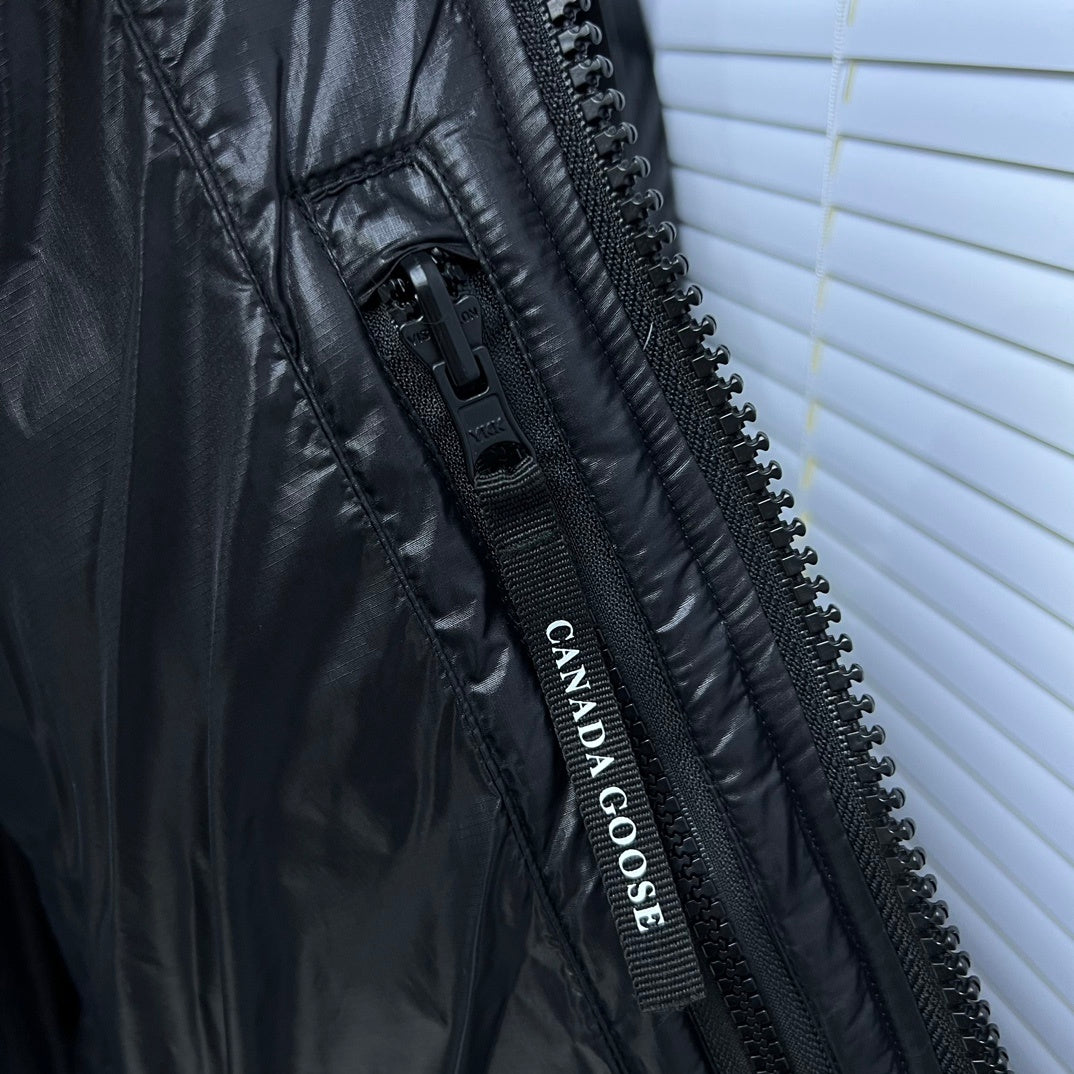 Canada Goose Black Hooded Quilted Puffer Jacket with Logo Patch