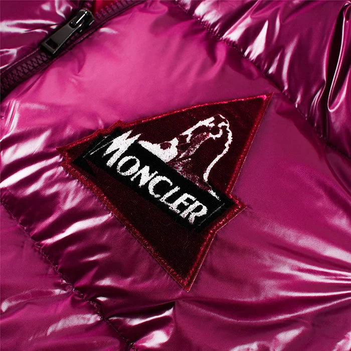 Moncler Magenta Pink Glossy Hooded Puffer Jacket