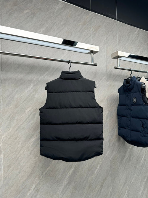 Canada Goose Black Quilted Puffer Vest with Tonal Logo Patch