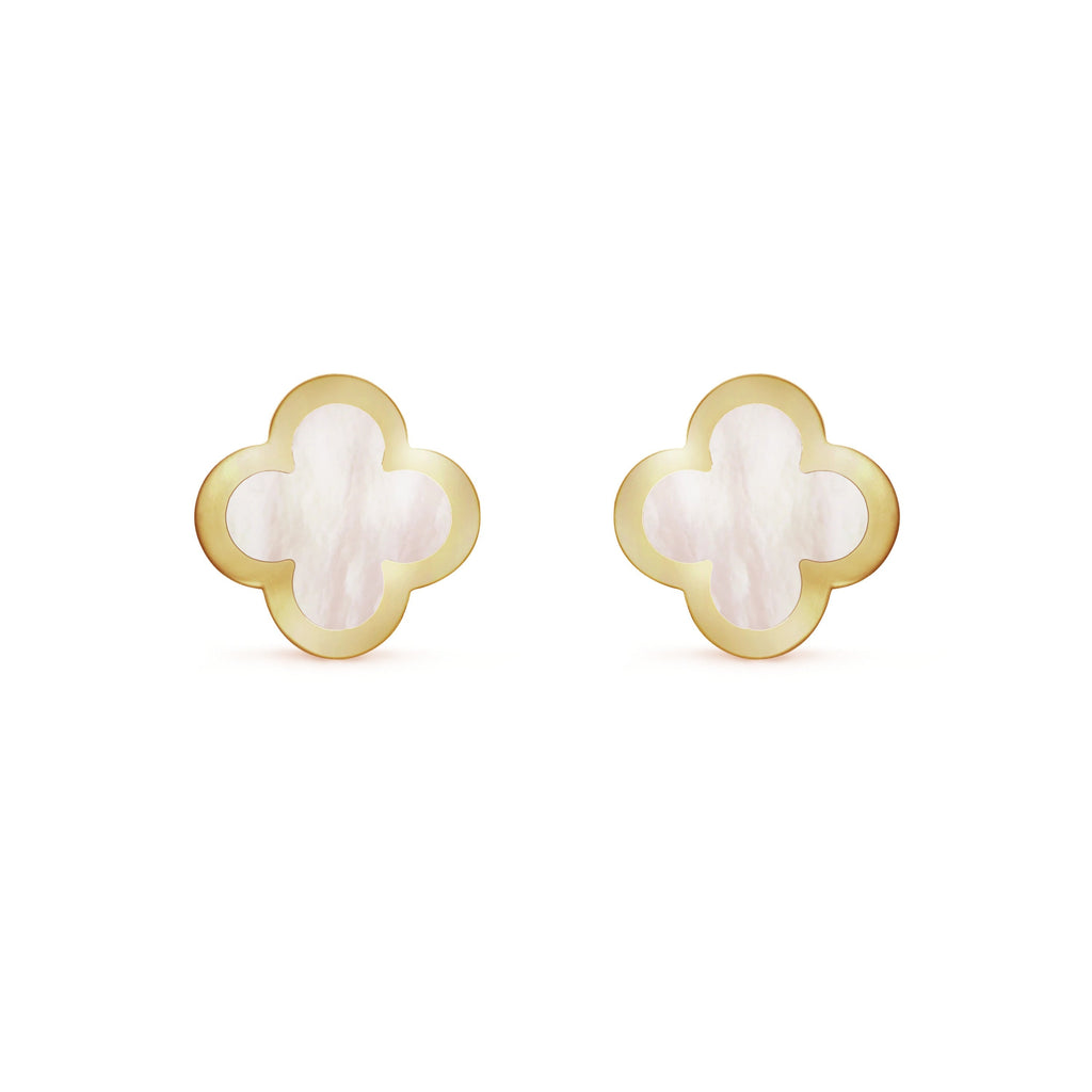 Van Cleef & Arpels PURE CLOVER MOP PINK GOLD EARRINGS