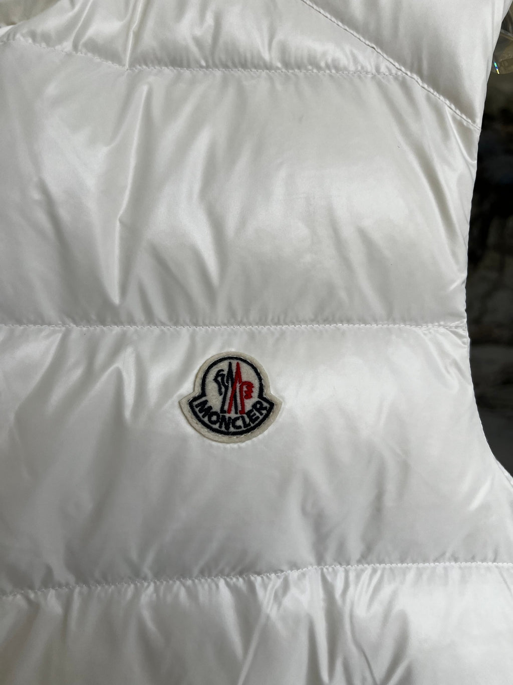 Moncler White Quilted Puffer Vest