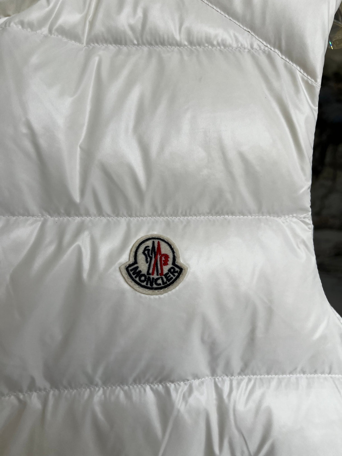 Moncler White Quilted Puffer Vest