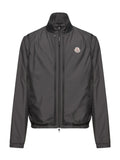 Moncler Charcoal Gray Stand-Collar Zip-Up Jacket