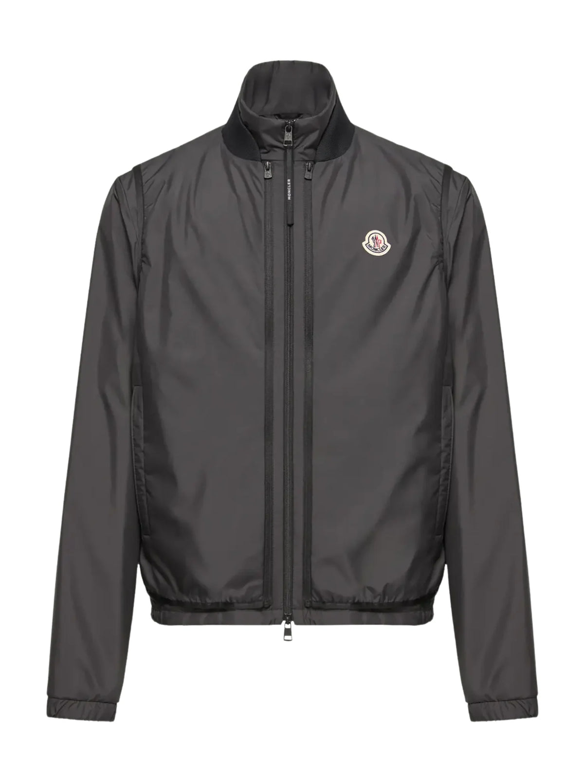 Moncler Charcoal Gray Stand-Collar Zip-Up Jacket