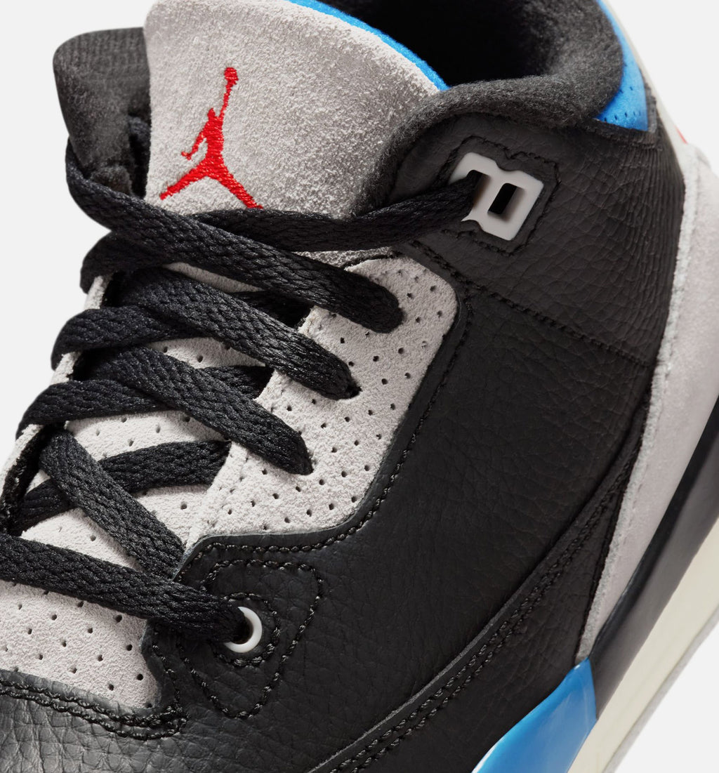 Air Jordan 3 Retro OG Rare Air Preschool Lifestyle Shoes - Black/Chile Red/Neutral Grey